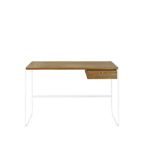 Bureau Tati chêne teinté noyer (p4), 1 tiroir p4, support white