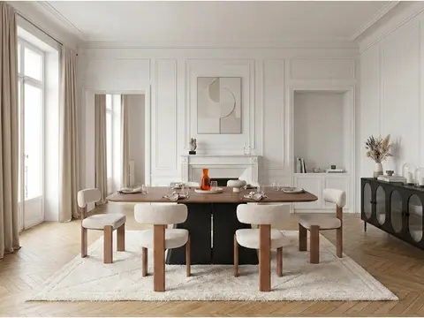 Table à manger extensible rectangulaire 180 à 256 cm JUDE effet bois