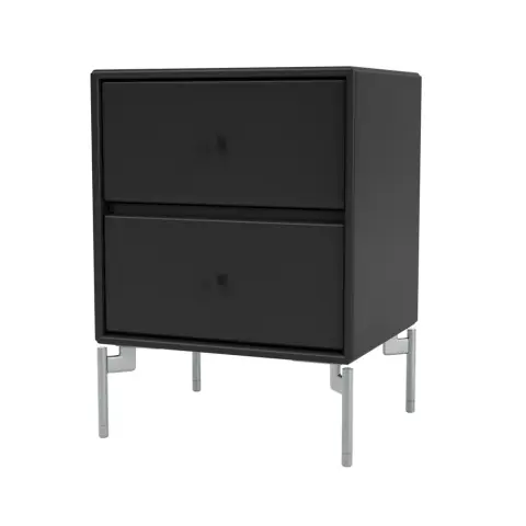 Table de chevet Drift black 05, pieds chromés