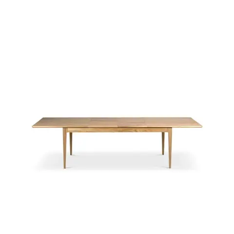 Table à manger Höllviken Chêne blanchi mat laqué, 2 rallonges, chêne Ø