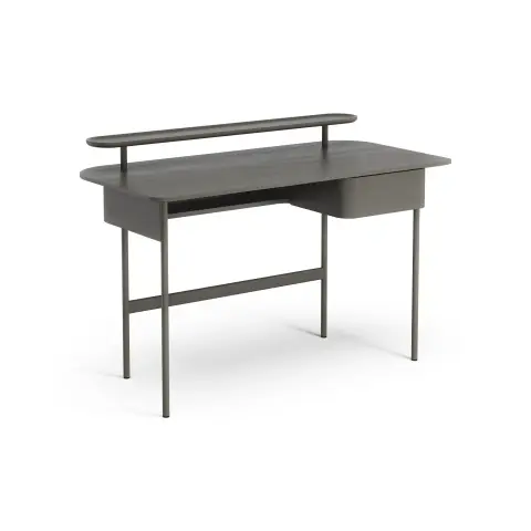 Bureau Luna avec tiroir et étagère Chêne gris
