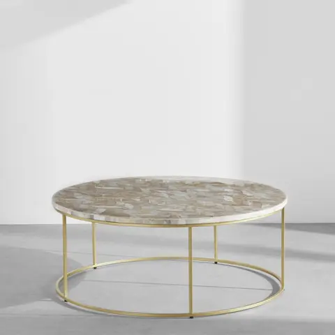 Table basse en pierre motif à chevrons D101