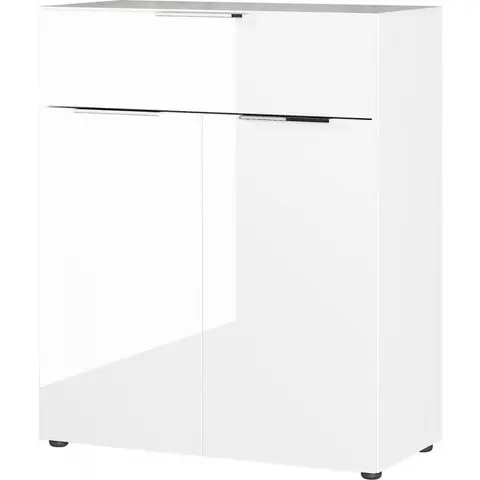 Meuble de rangement moderne 83 cm Sophia I Blanc ou blanc/chêne — Blanc ou blanc