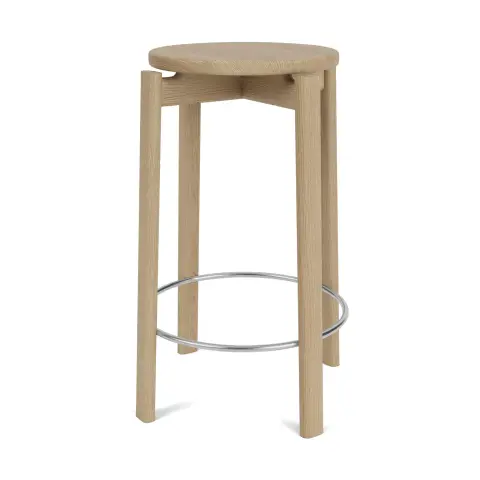 Tabouret de bar Passage Chêne-acier inoxydable,