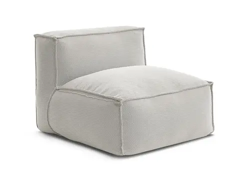 Chauffeuse 1 place sans accoudoir avec bâche de protection pour canapé de jardin modulable BIARRITZ beige