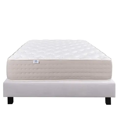 Ensemble matelas ferme avec ressorts ensachés 26 cm et sommier tapissier gris