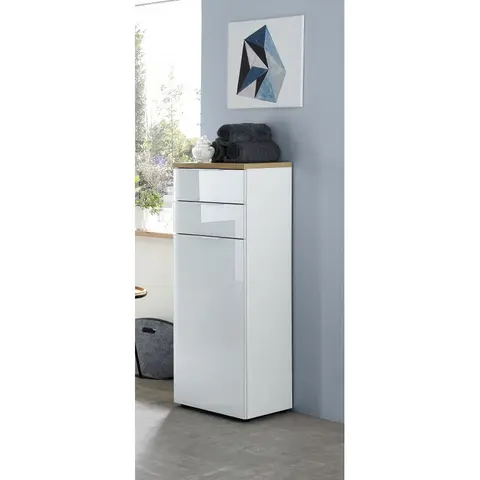 Colonne de salle de bain moderne Catarina Blanc — Blanc