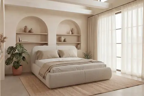 Lit coffre Delora Beige 140 x 200