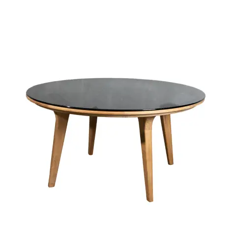 Table à manger Aspect ronde Smokey black-teak