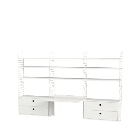 String bureau blanc et beige - combinaison F