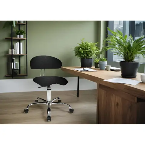 Chaise de bureau ergonomique en PU Nessy Blanc ou noir 70 cm — Blanc ou noir