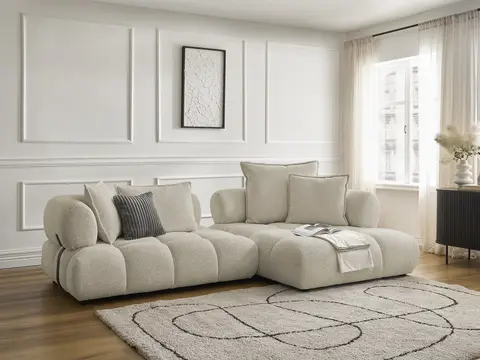 Canapé d'angle ALYA bouclette beige
