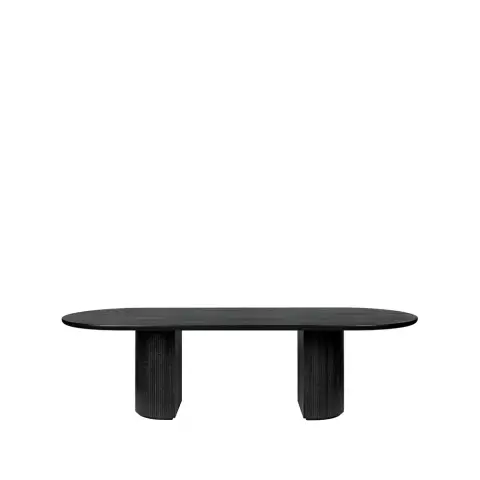 Table à manger Moon ellipse oak brown/black stained