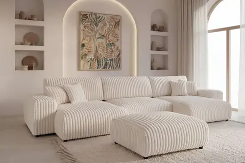 Canapé panoramique Duo Caisa Panoramique Beige 350 cm x 168 cm x 77 cm