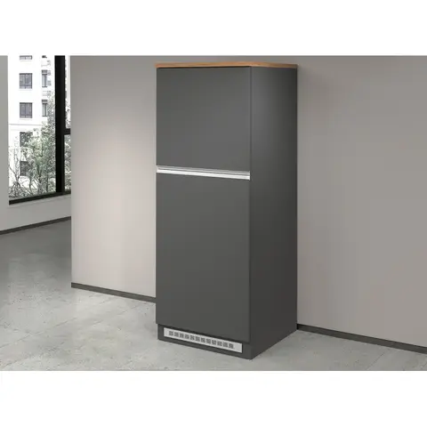 Meuble pour frigo encastrable 60 cm anthracite mat/chêne wotan Solena Anthracite mat/chêne wotan — Anthracite mat