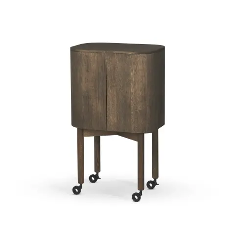 Meuble-bar Loud sur roues Smoked oak