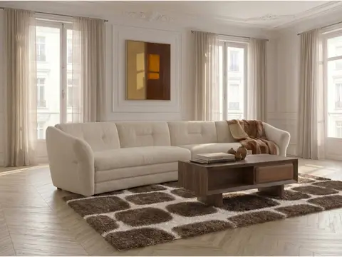 Canapé 4 places MARBLE chiné beige
