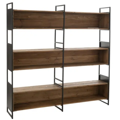 Grande étagère en bois recyclé et métal