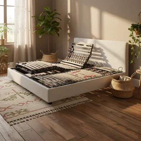 Lit électrique de relaxation en 5 plans de couchage 90x200 Plénitude Blanc Écume