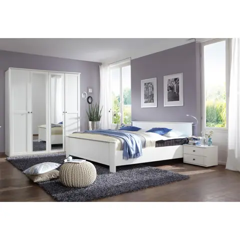 Chambre adulte contemporaine Omalay Blanc — Blanc
