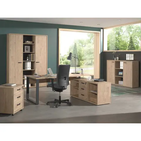 Ensemble de bureau contemporain chêne doré Balto Chêne doré — Chêne doré