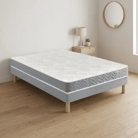 Ensemble Matelas Douces Nuits Aline 598 Ressorts ensachés + Sommier Base Ferme