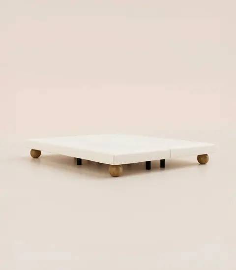 Sommier boxspring Grand Ours — Beige (sommier boxspring ressort bouclette ivoire)
