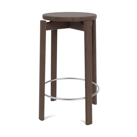 Tabouret de bar Passage Chêne foncé teinté-acier inoxydable,