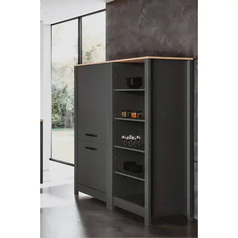 Etagère de rangement de cuisine chêne/anthracite Mylena Anthracite/chêne — Anthracite