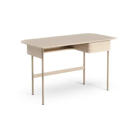 Bureau Luna avec tiroir Chêne pigmenté blanc