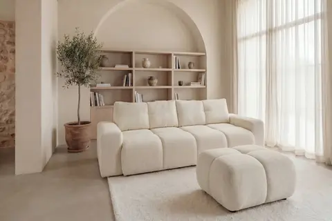 Canapé droit Duo Constance Beige 249 cm x 95 cm x 93 cm