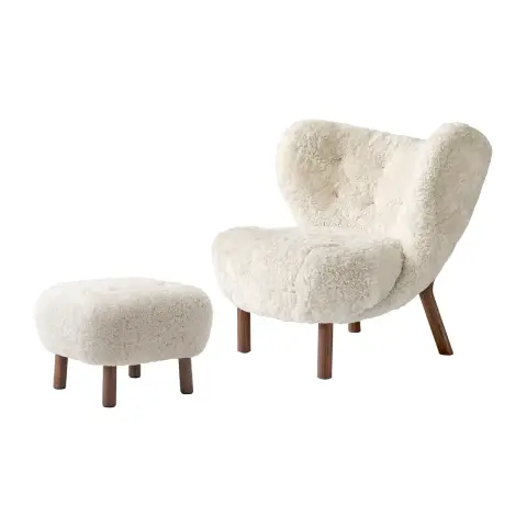 Little Petra VB1 fauteuil et pouf ATD1 Noyer huilé-Moonlight