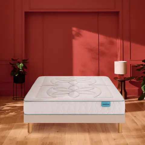 Ensemble Merinos CozyGreen 100% Latex Naturel + Sommier Confort Medium