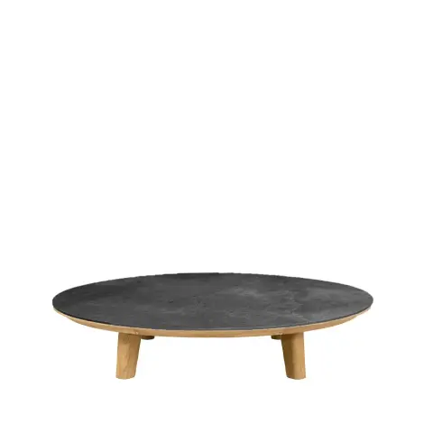 Table basse Aspect Fossil black-teak, ceramic