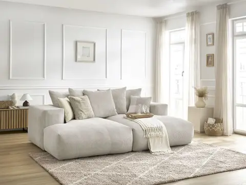 Canapé droit 4 places VOLTAIRE assise profonde beige
