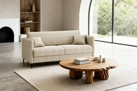 Canapé droit Vicky Beige 182 cm x 95 cm x 84 cm