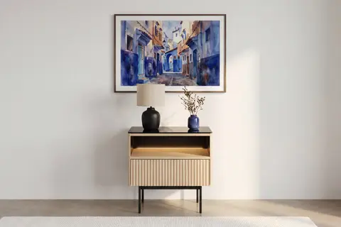 Ponant - Table De Chevet Chêne clair 57 cm x 39 cm x 57 cm