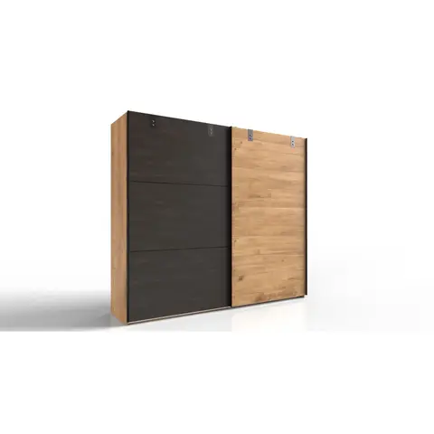 Armoire adulte industrielle chêne/anthracite Michigan Chêne — Chêne