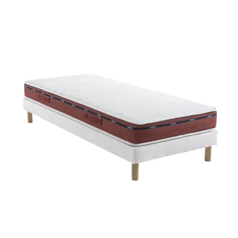 Ensemble matelas 100% latex, sommier Lune et pieds Crépuscule 500