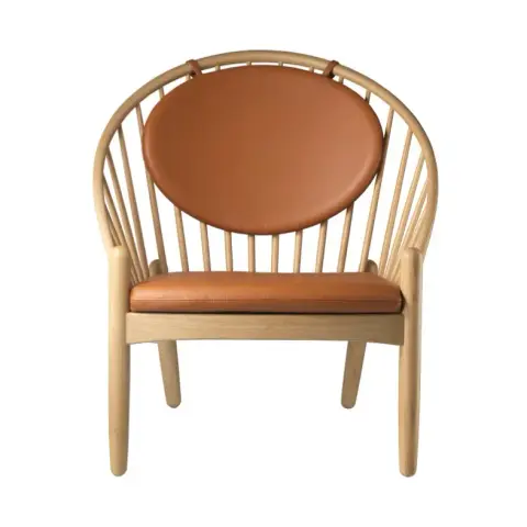 Chaise J166 Jørna Oak nature lacquered-cognac leather