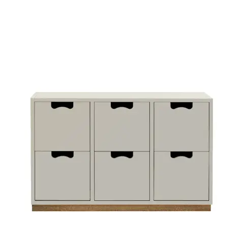 Commode Snö B2 light grey, support en chêne