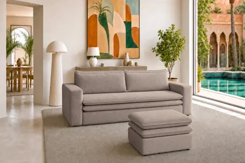 Canapé droit Duo Oscar Plus Taupe 244 cm x 95 cm x 82 cm