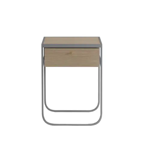 Nati Tati Drawer table de chevet storm grey, chêne laqué blanc