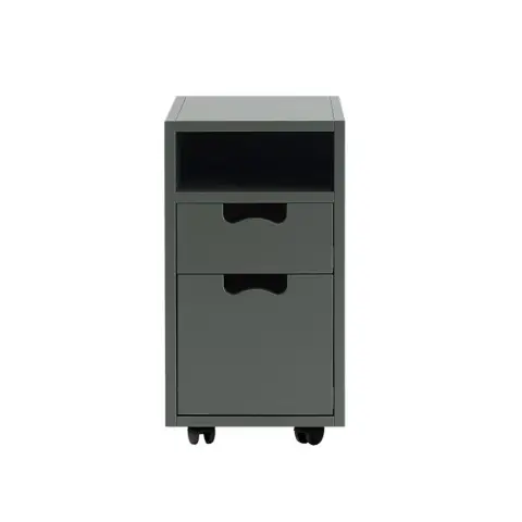 Table de chevet Snö G3 green khaki, roues noires