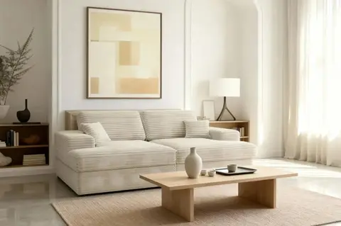Canapé droit Lisbonne Xl Beige 272 cm x 165 cm x 75 cm