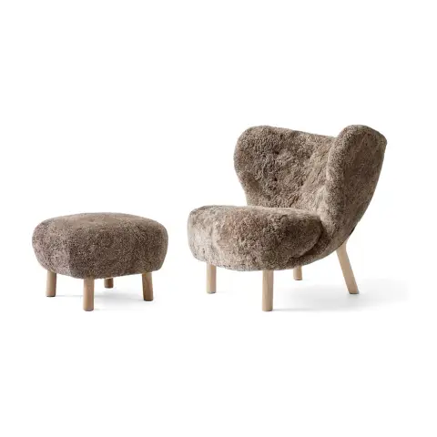 Little Petra VB1 fauteuil et pouf ATD1 Chêne blanchi huilé- Sahara