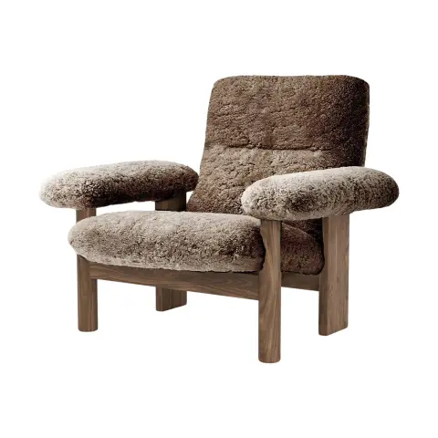 Fauteuil Brasilia Walnut-Sahara sheepskin curly