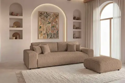 Canapé droit Duo Caisa 4 Pl Café 260 cm x 108 cm x 79 cm