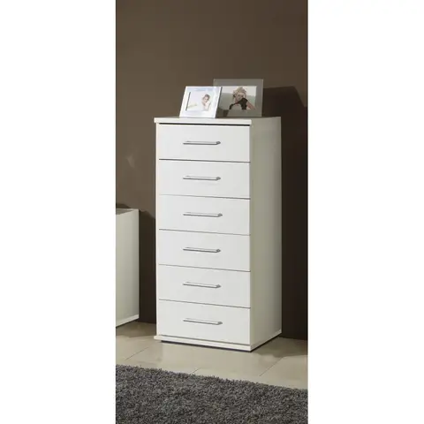 Chiffonnier contemporain Begonia Blanc ou chêne — Blanc ou chêne