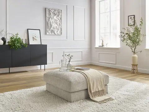 Pouf LEONARD texturé beige